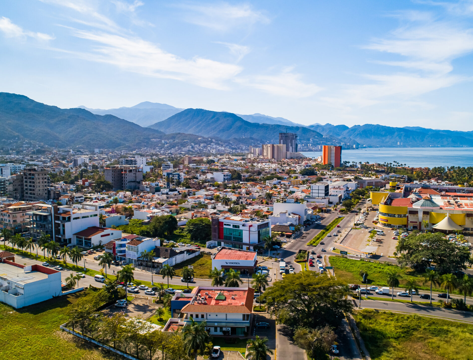 Aerial shot of Puerto Vallarta villas