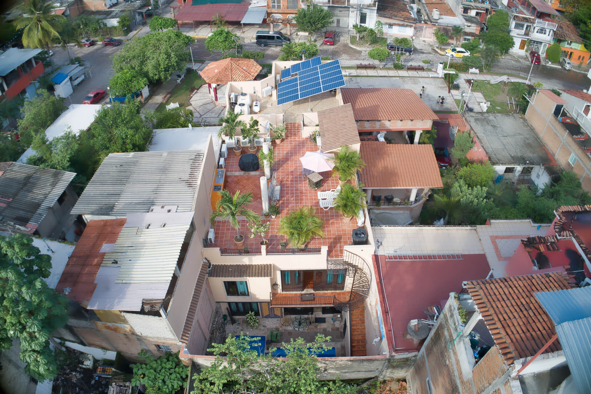 aerial view of villa maria housing